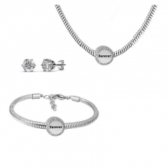 Conjunto joyas con pendientes para pulseras collar de acero inoxidable PDS236