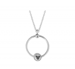 Mujeres de acero inoxidable collar de joyería de anillo chapado   PDN626