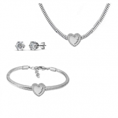 Conjunto joyas con pendientes para pulseras collar de acero inoxidable PDS221