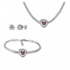 Conjunto joyas con pendientes para pulseras collar de acero inoxidable PDS207