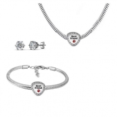 Conjunto joyas con pendientes para pulseras collar de acero inoxidable PDS211