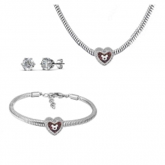 Conjunto joyas con pendientes para pulseras collar de acero inoxidable PDS225