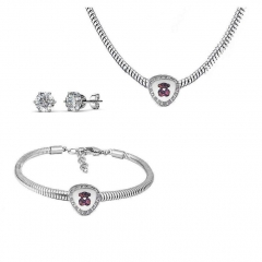 Conjunto joyas con pendientes para pulseras collar de acero inoxidable PDS202