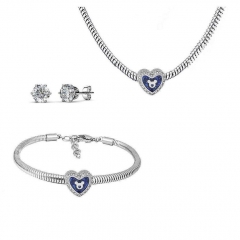 Conjunto joyas con pendientes para pulseras collar de acero inoxidable PDS224