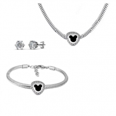 Conjunto joyas con pendientes para pulseras collar de acero inoxidable PDS212