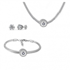 Conjunto joyas con pendientes para pulseras collar de acero inoxidable PDS239