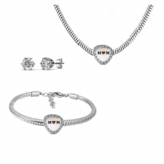 Conjunto joyas con pendientes para pulseras collar de acero inoxidable PDS210