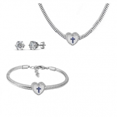 Conjunto joyas con pendientes para pulseras collar de acero inoxidable PDS247