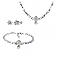 Conjunto joyas con pendientes para pulseras collar de acero inoxidable PDS231