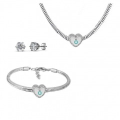 Conjunto joyas con pendientes para pulseras collar de acero inoxidable PDS218