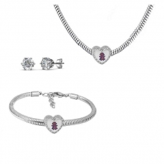 Conjunto joyas con pendientes para pulseras collar de acero inoxidable PDS251