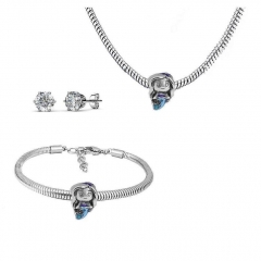 Conjunto joyas con pendientes para pulseras collar de acero inoxidable PDS229
