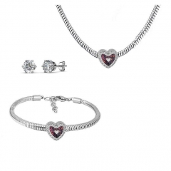 Conjunto joyas con pendientes para pulseras collar de acero inoxidable PDS226