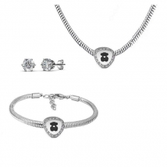 Conjunto joyas con pendientes para pulseras collar de acero inoxidable PDS201