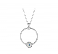 Mujeres de acero inoxidable collar de joyería de anillo chapado   PDN638