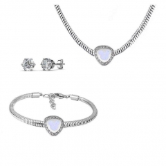 Conjunto joyas con pendientes para pulseras collar de acero inoxidable PDS208